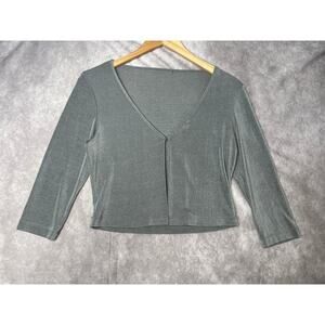 No Brand 90s Gray Shrug Cardigan 3/4 Sleeve Rachel Green Older Sister Y2k sz M